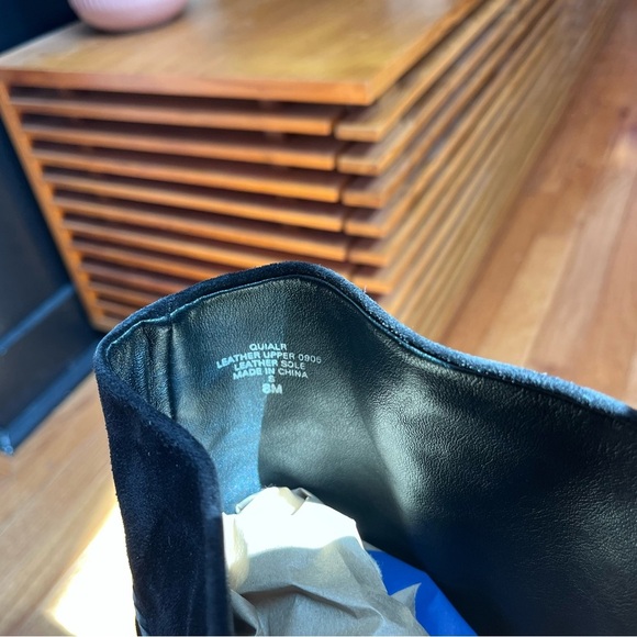 Vintage Nine West Black Suede Knee-High Boots with Fringe festival size 8 - Picture 12 of 12